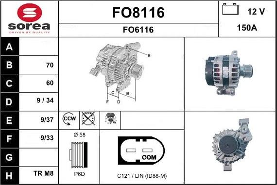 SNRA FO8116 - Ģenerators autodraugiem.lv