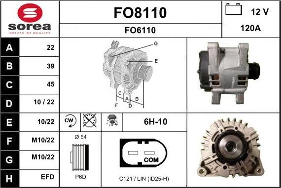 SNRA FO8110 - Ģenerators autodraugiem.lv