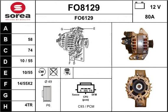 SNRA FO8129 - Ģenerators autodraugiem.lv