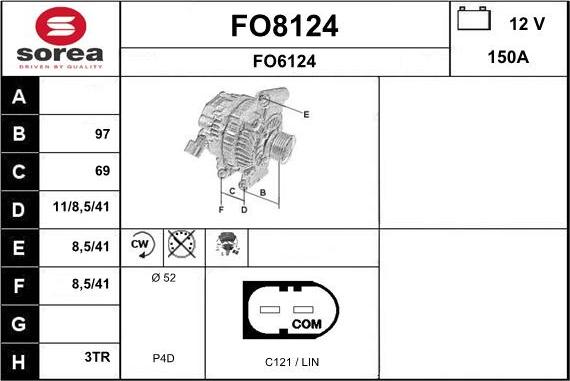 SNRA FO8124 - Ģenerators autodraugiem.lv