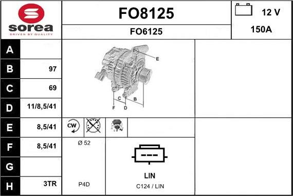 SNRA FO8125 - Ģenerators autodraugiem.lv