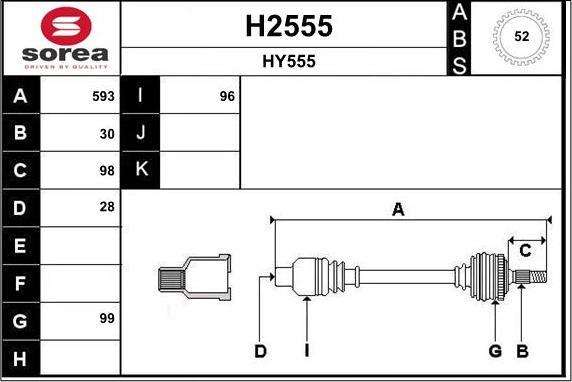 SNRA H2555 - Piedziņas vārpsta autodraugiem.lv