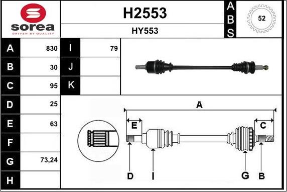 SNRA H2553 - Piedziņas vārpsta autodraugiem.lv