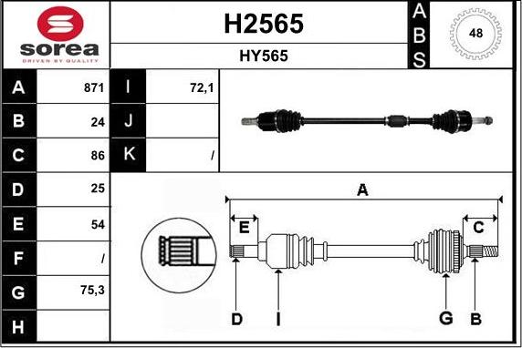 SNRA H2565 - Piedziņas vārpsta autodraugiem.lv