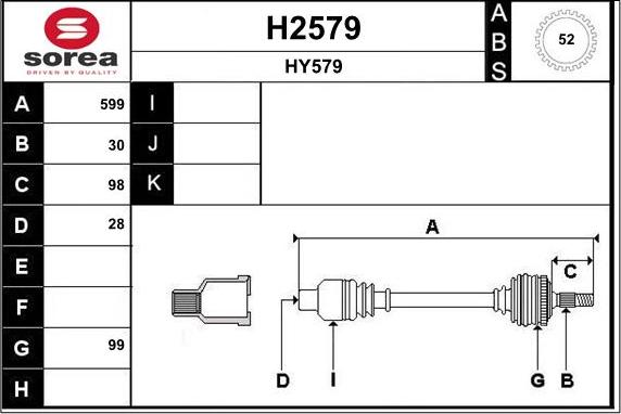 SNRA H2579 - Piedziņas vārpsta autodraugiem.lv