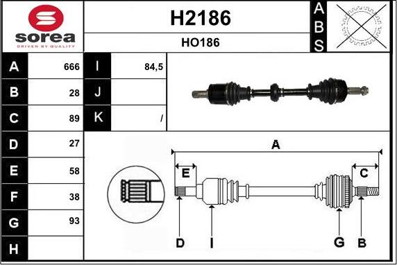 SNRA H2186 - Piedziņas vārpsta autodraugiem.lv