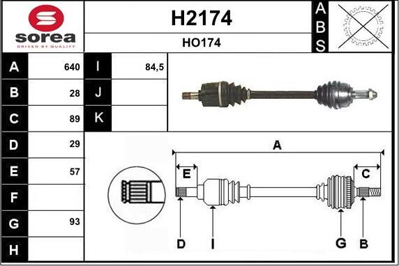 SNRA H2174 - Piedziņas vārpsta autodraugiem.lv