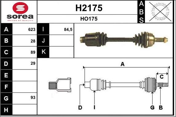 SNRA H2175 - Piedziņas vārpsta autodraugiem.lv