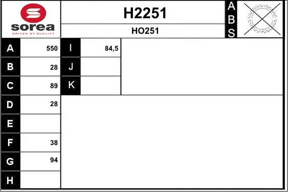 SNRA H2251 - Piedziņas vārpsta autodraugiem.lv