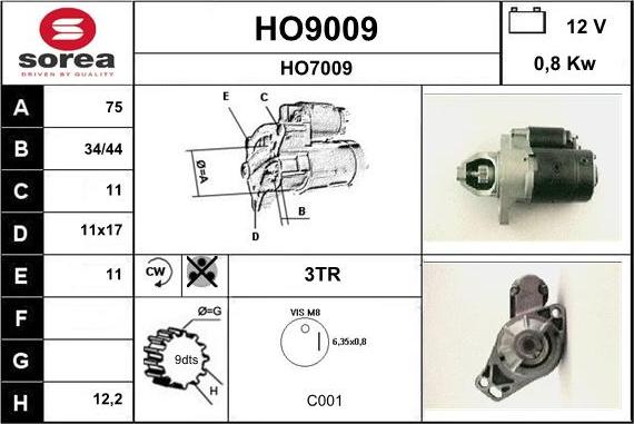 SNRA HO9009 - Starteris autodraugiem.lv