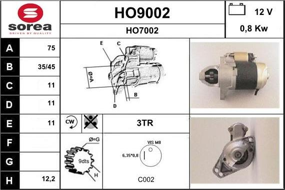 SNRA HO9002 - Starteris autodraugiem.lv