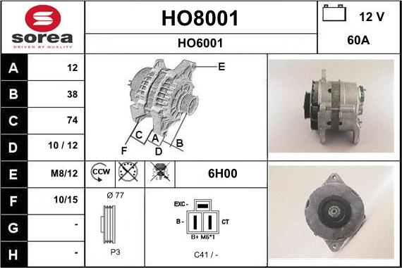 SNRA HO8001 - Ģenerators autodraugiem.lv