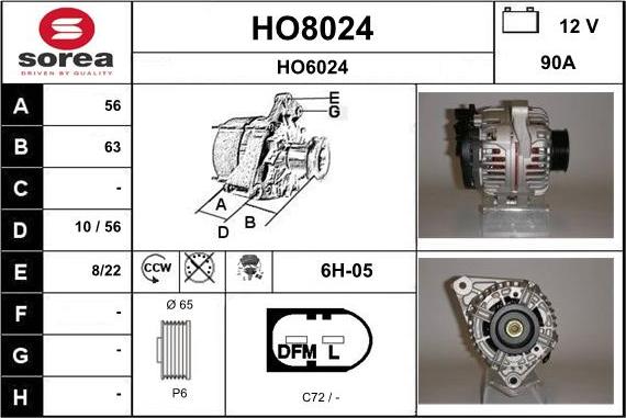 SNRA HO8024 - Ģenerators autodraugiem.lv