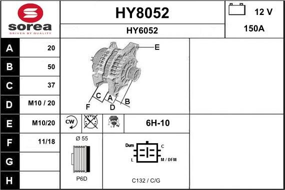 SNRA HY8052 - Ģenerators autodraugiem.lv