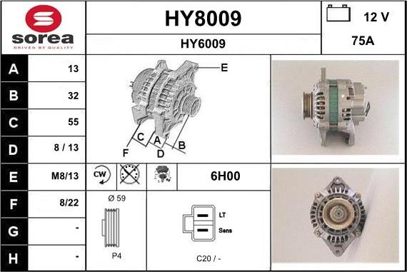 SNRA HY8009 - Ģenerators autodraugiem.lv