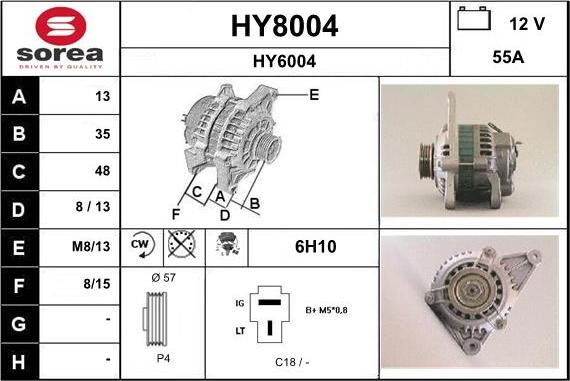 SNRA HY8004 - Ģenerators autodraugiem.lv