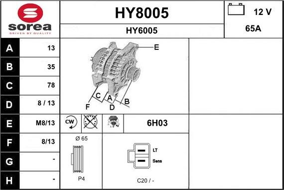 SNRA HY8005 - Ģenerators autodraugiem.lv