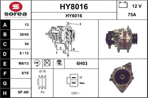 SNRA HY8016 - Ģenerators autodraugiem.lv