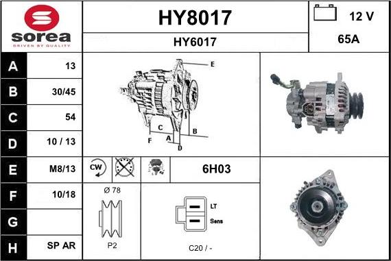 SNRA HY8017 - Ģenerators autodraugiem.lv