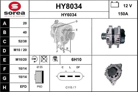 SNRA HY8034 - Ģenerators autodraugiem.lv