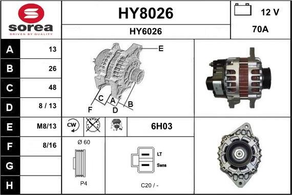 SNRA HY8026 - Ģenerators autodraugiem.lv