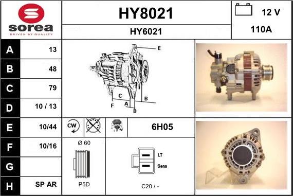 SNRA HY8021 - Ģenerators autodraugiem.lv