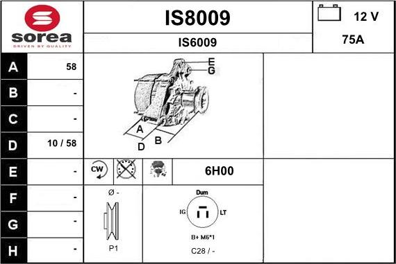 SNRA IS8009 - Ģenerators autodraugiem.lv