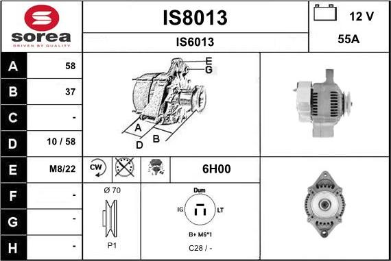 SNRA IS8013 - Ģenerators autodraugiem.lv