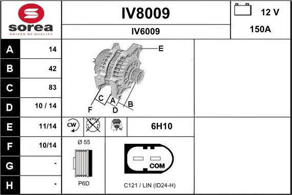 SNRA IV8009 - Ģenerators autodraugiem.lv
