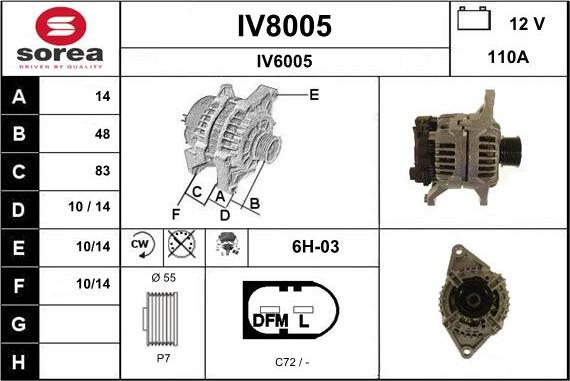 SNRA IV8005 - Ģenerators autodraugiem.lv