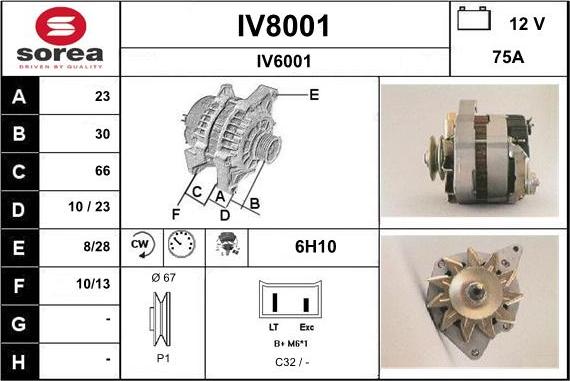 SNRA IV8001 - Ģenerators autodraugiem.lv