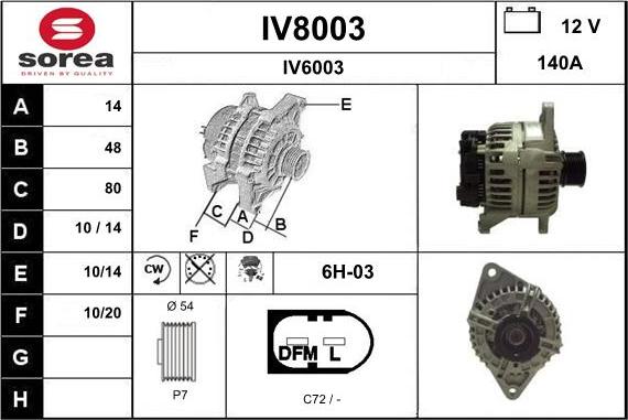 SNRA IV8003 - Ģenerators autodraugiem.lv