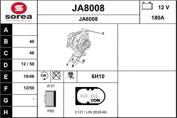 SNRA JA8008 - Ģenerators autodraugiem.lv