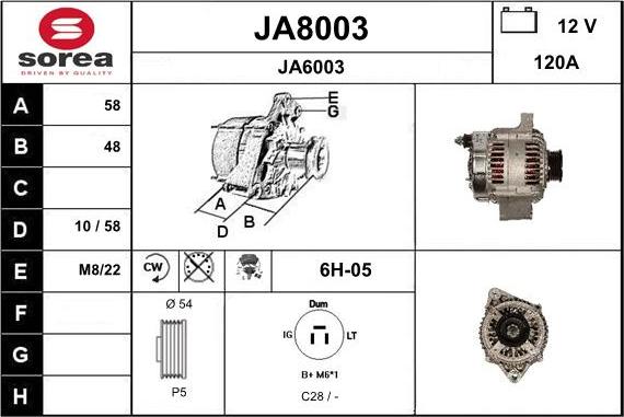 SNRA JA8003 - Ģenerators autodraugiem.lv