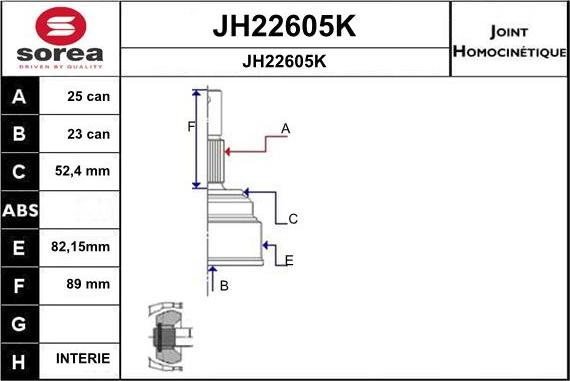 SNRA JH22605K - Šarnīru komplekts, Piedziņas vārpsta autodraugiem.lv
