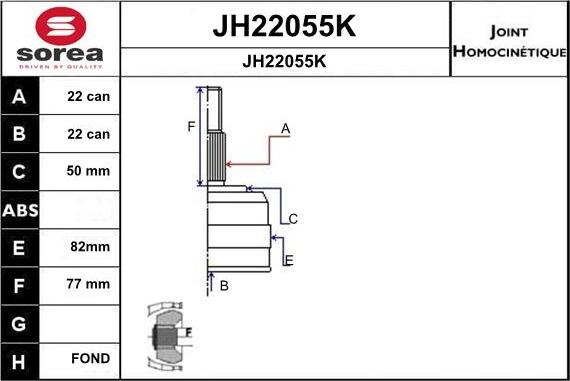SNRA JH22055K - Šarnīru komplekts, Piedziņas vārpsta autodraugiem.lv