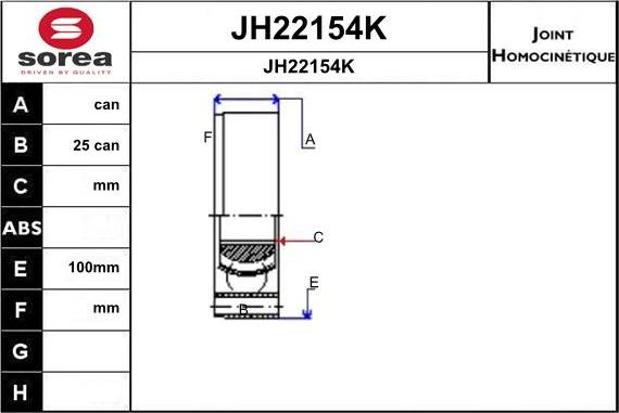 SNRA JH22154K - Šarnīru komplekts, Piedziņas vārpsta autodraugiem.lv