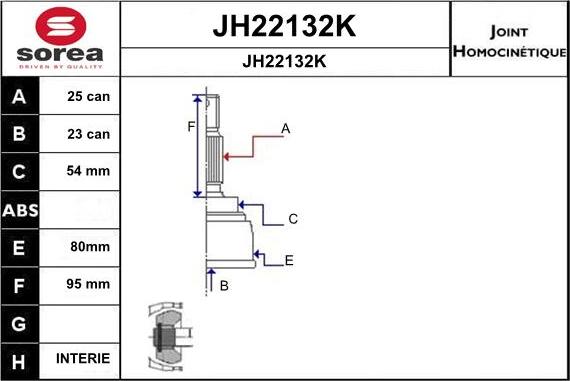 SNRA JH22132K - Šarnīru komplekts, Piedziņas vārpsta autodraugiem.lv