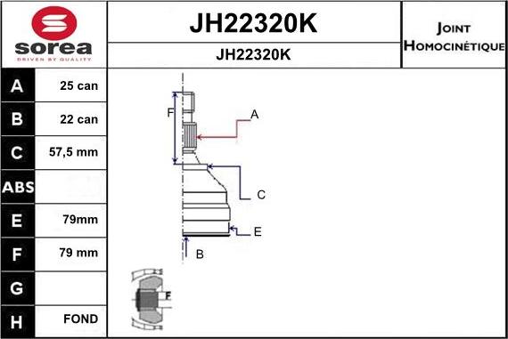 SNRA JH22320K - Šarnīru komplekts, Piedziņas vārpsta autodraugiem.lv