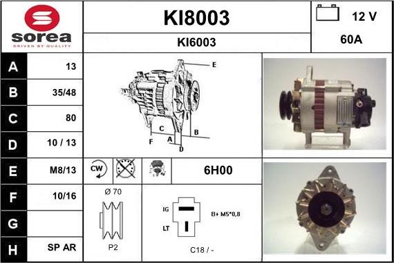 SNRA KI8003 - Ģenerators autodraugiem.lv