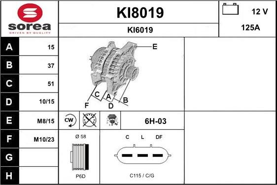 SNRA KI8019 - Ģenerators autodraugiem.lv