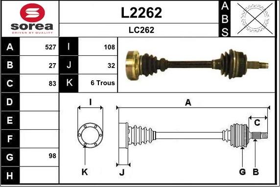 SNRA L2262 - Piedziņas vārpsta autodraugiem.lv