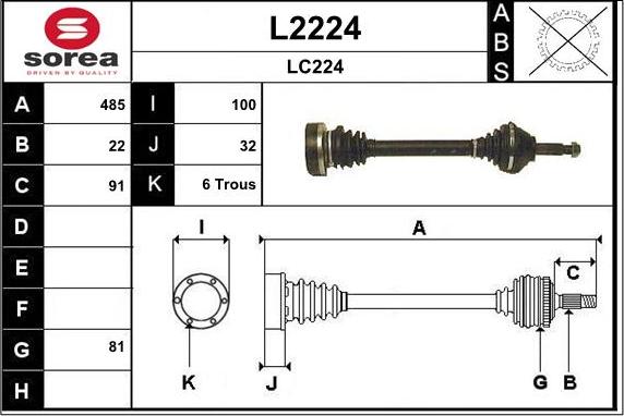 SNRA L2224 - Piedziņas vārpsta autodraugiem.lv
