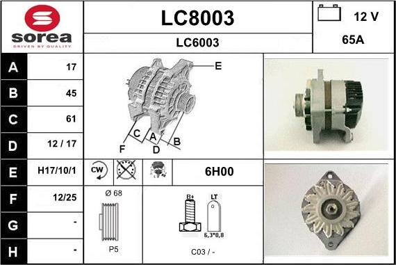 SNRA LC8003 - Ģenerators autodraugiem.lv