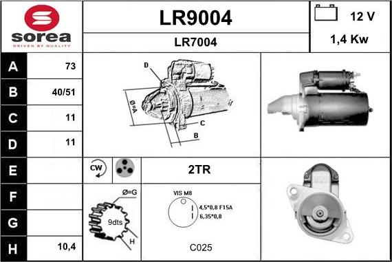 SNRA LR9004 - Starteris autodraugiem.lv