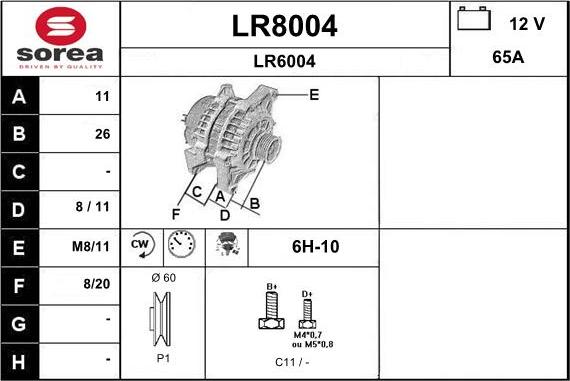 SNRA LR8004 - Ģenerators autodraugiem.lv