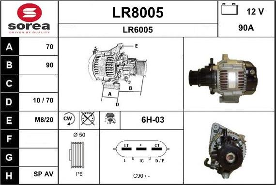 SNRA LR8005 - Ģenerators autodraugiem.lv