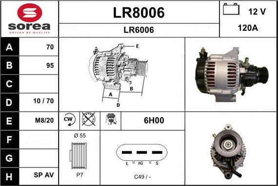 SNRA LR8006 - Ģenerators autodraugiem.lv