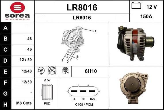 SNRA LR8016 - Ģenerators autodraugiem.lv