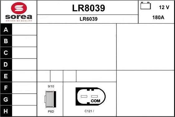 SNRA LR8039 - Ģenerators autodraugiem.lv